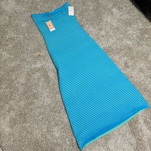 Elegant Turquoise Strapless Dress